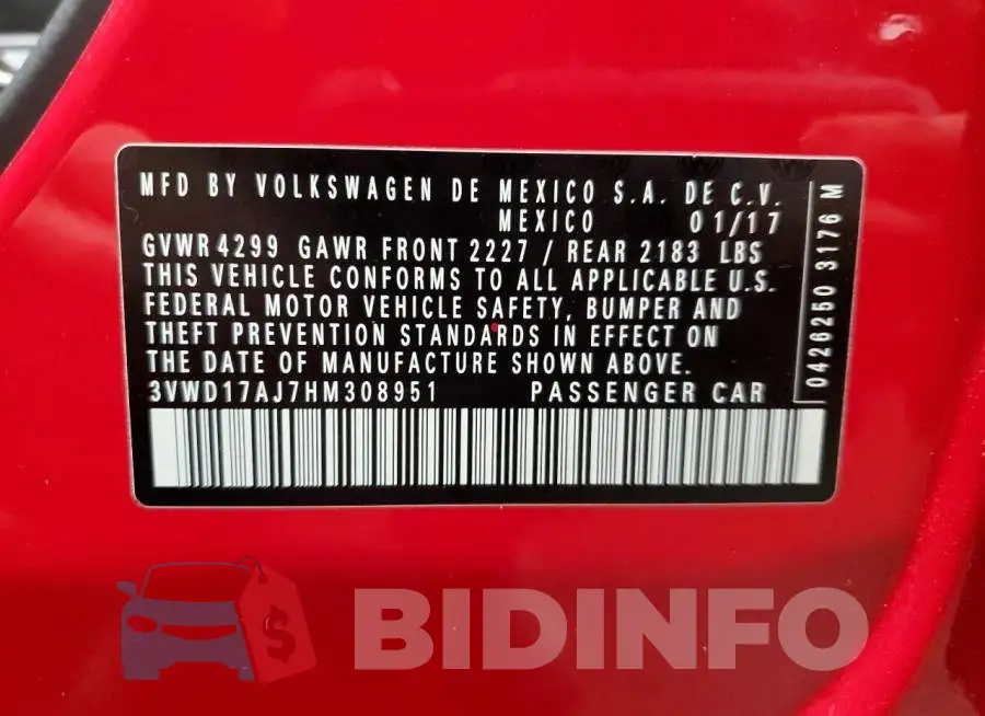 3VWD17AJ7HM308951 Photo# 12