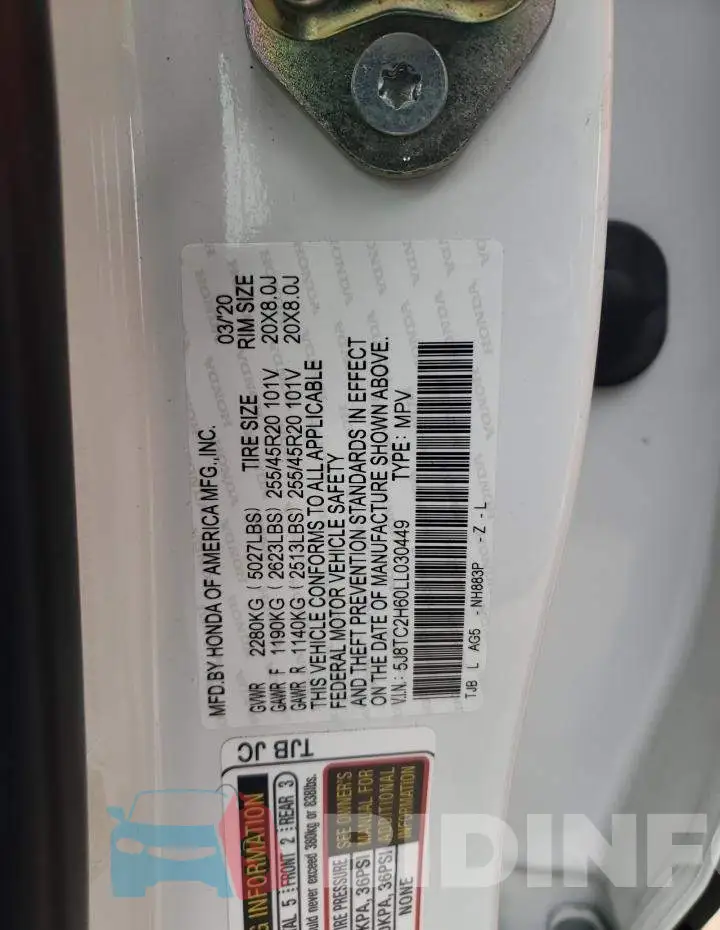 5J8TC2H60LL030449 Photo# 13