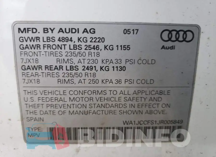WA1JCCFS1JR005849 Photo# 12