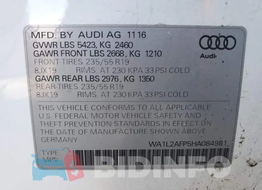 WA1L2AFP5HA084981 Photo# 12