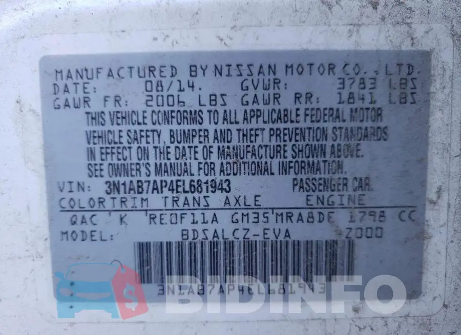 3N1AB7AP4EL681943 Photo# 10