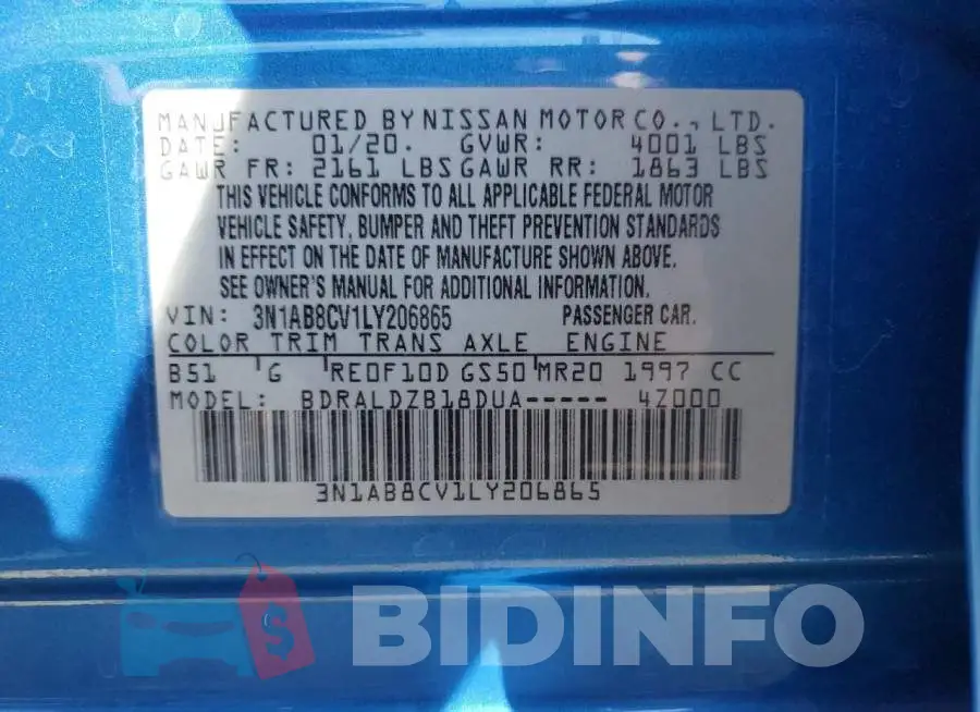 3N1AB8CV1LY206865 Photo# 10