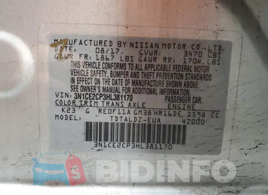 3N1CE2CP3HL381170 Photo# 12
