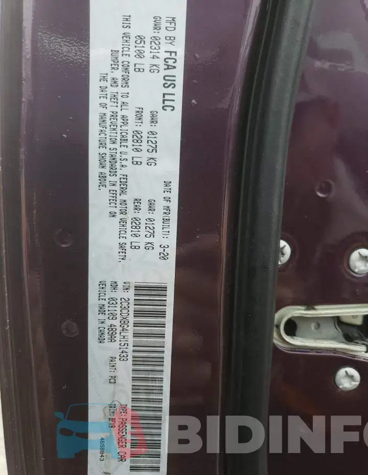 2C3CDXBG4LH151433 Photo# 12