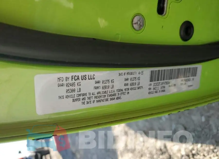 2C3CDZFJXFH798344 Photo# 13