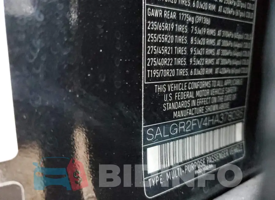 SALGR2FV4HA378095 Photo# 10