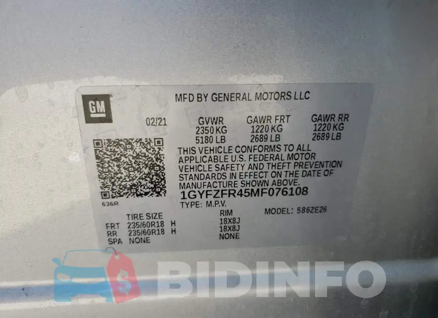 1GYFZFR45MF076108 Photo# 10