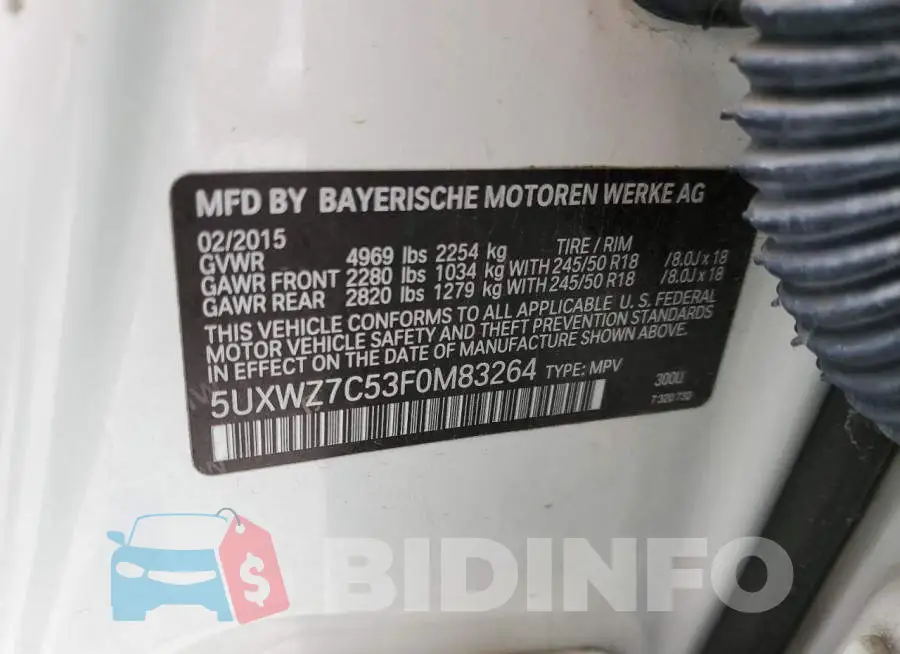 5UXWZ7C53F0M83264 Photo# 14