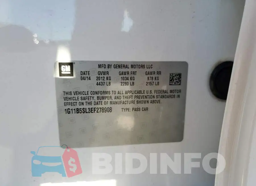 1G11B5SL3EF278908 Photo# 13