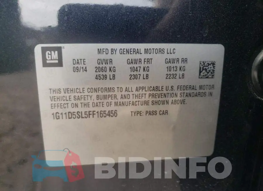 1G11D5SL5FF165456 Photo# 13