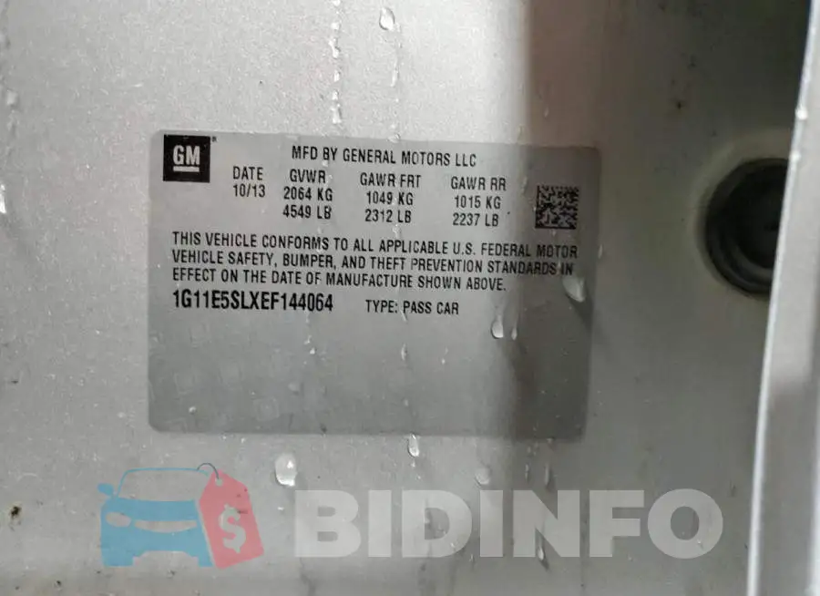 1G11E5SLXEF144064 Photo# 10