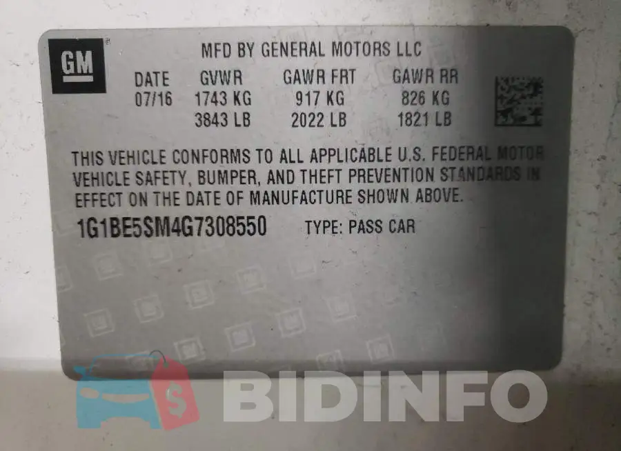 1G1BE5SM4G7308550 Photo# 12