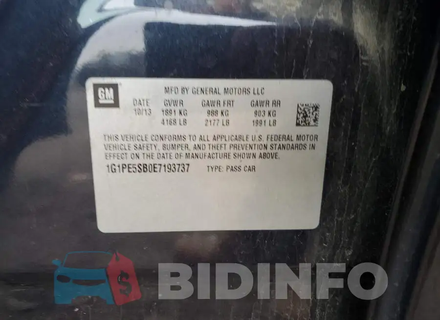 1G1PE5SB0E7193737 Photo# 12