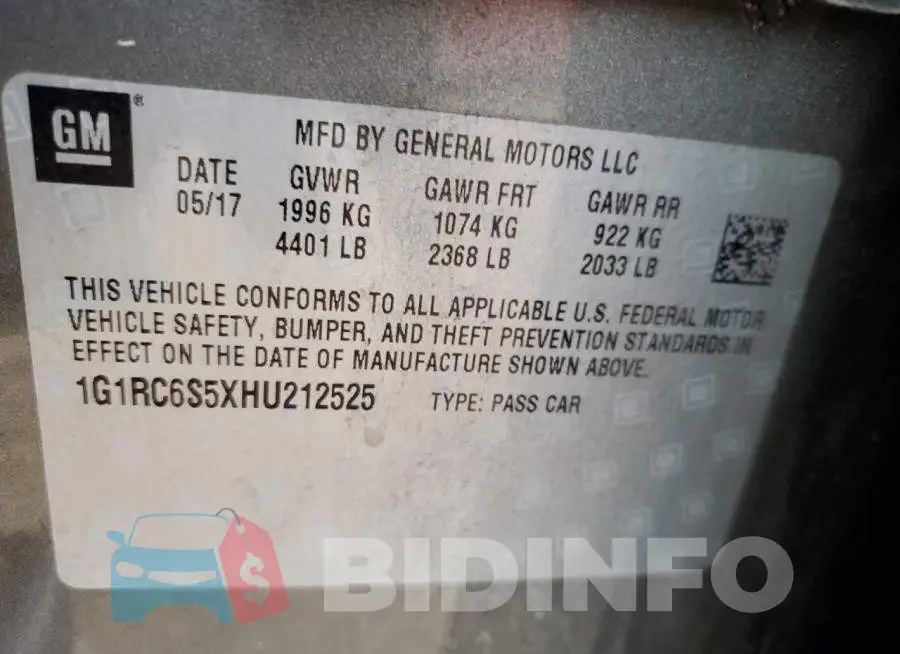 1G1RC6S5XHU212525 Photo# 13
