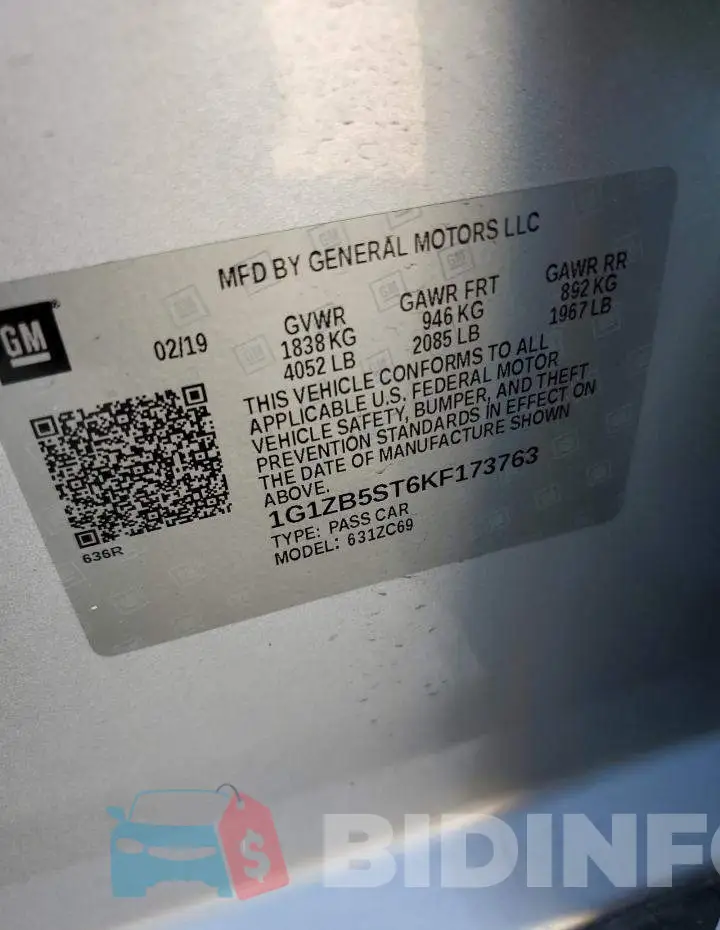 1G1ZB5ST6KF173763 Photo# 13