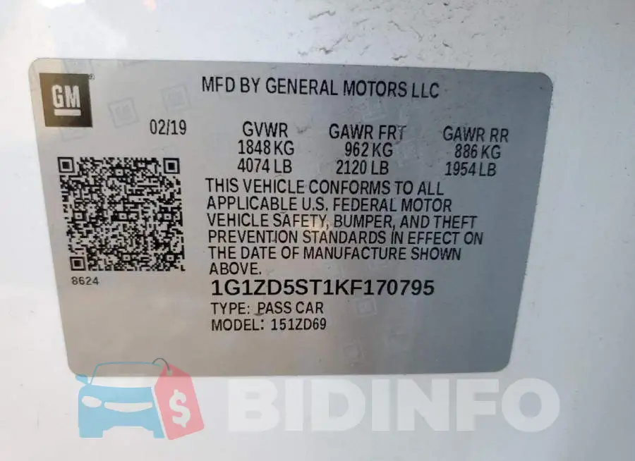 1G1ZD5ST1KF170795 Photo# 12