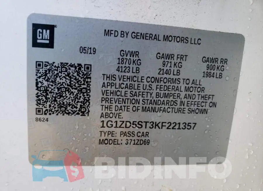 1G1ZD5ST3KF221357 Photo# 12