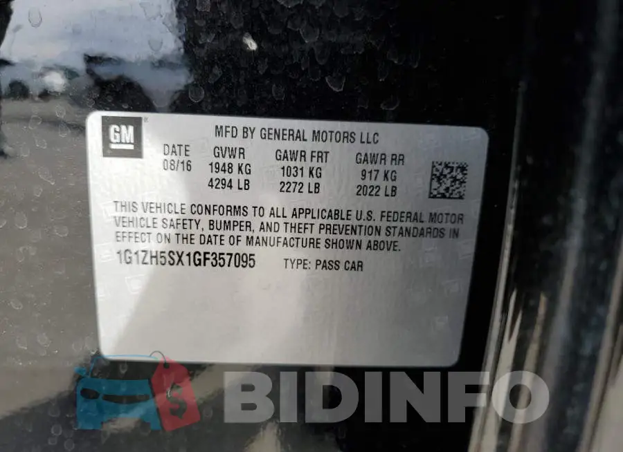 1G1ZH5SX1GF357095 Photo# 13