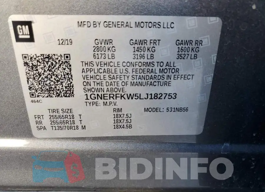 1GNERFKW5LJ182753 Photo# 10