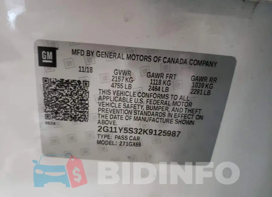 2G11Y5S32K9125987 Photo# 10
