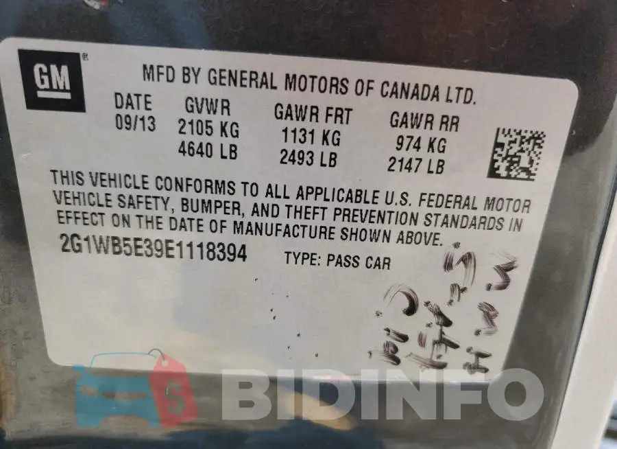 2G1WB5E39E1118394 Photo# 12