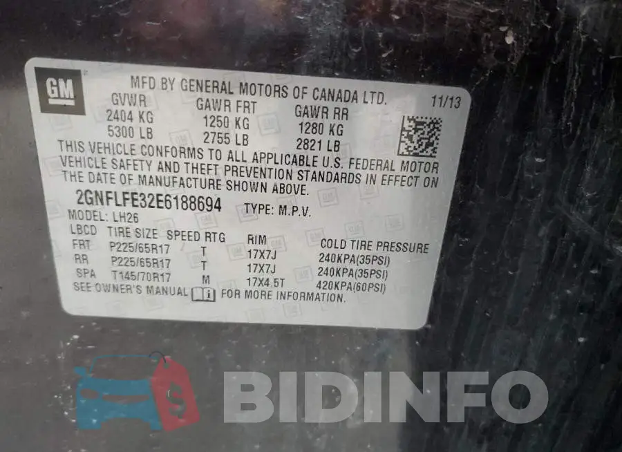 2GNFLFE32E6188694 Photo# 13