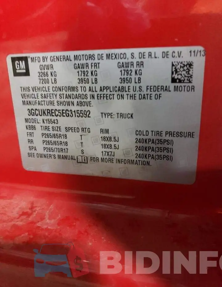 3GCUKREC5EG315592 Photo# 12