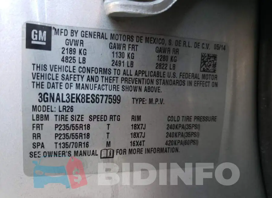 3GNAL3EK8ES677599 Photo# 12