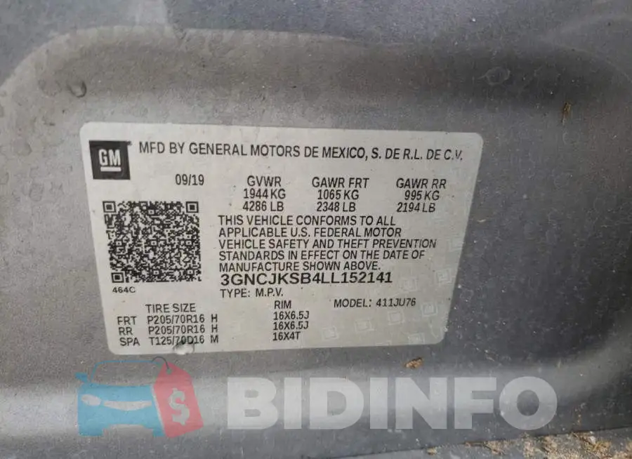 3GNCJKSB4LL152141 Photo# 14