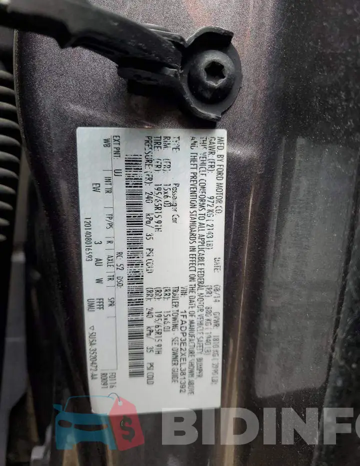 1FADP3E2XEL381392 Photo# 12