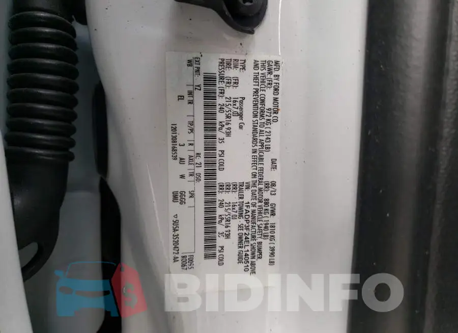 1FADP3F24EL140510 Photo# 10