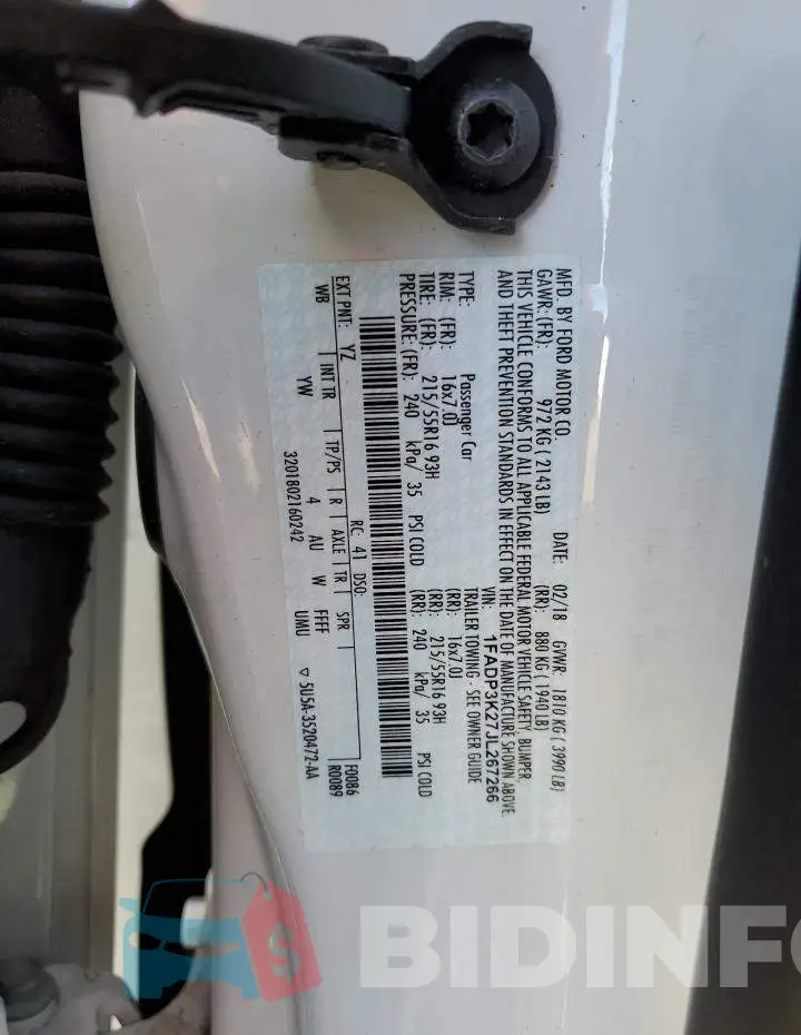 1FADP3K27JL267266 Photo# 10