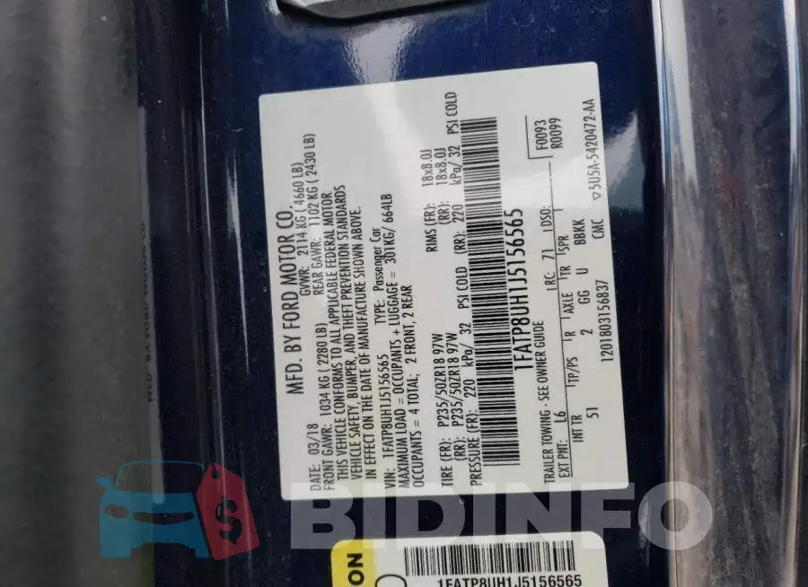 1FATP8UH1J5156565 Photo# 13
