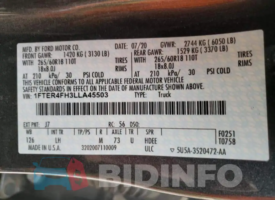 1FTER4FH3LLA45503 Photo# 12