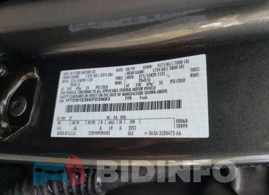 1FTEW1E56KFD39683 Photo# 12
