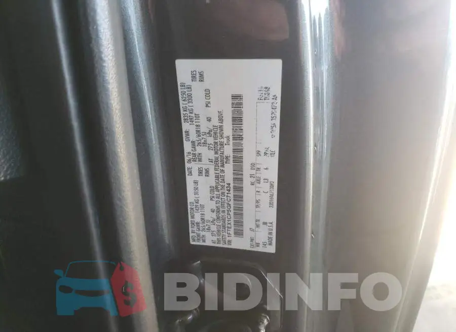 1FTEX1CP5GFC71434 Photo# 12