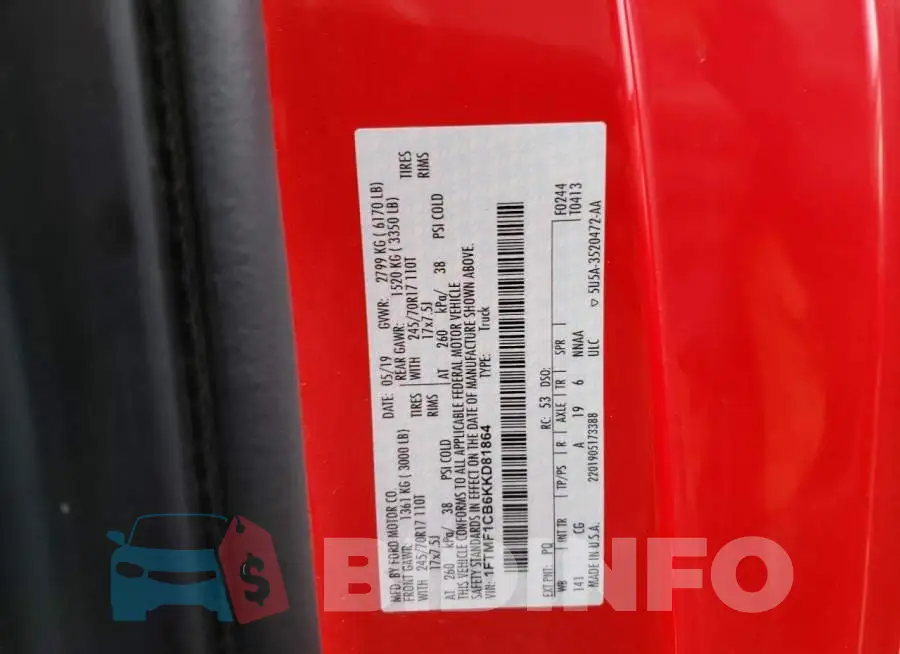 1FTMF1CB6KKD81864 Photo# 10