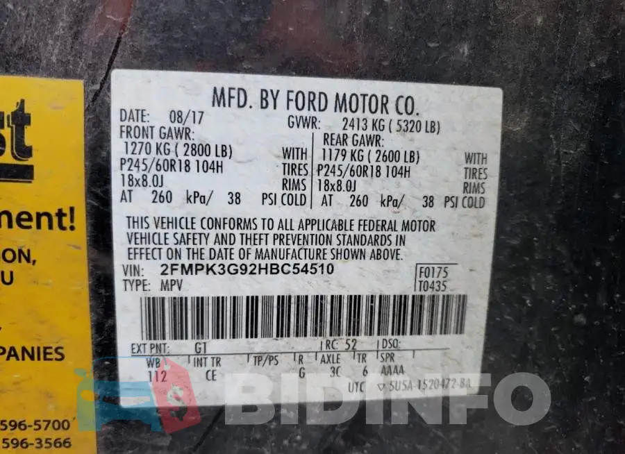 2FMPK3G92HBC54510 Photo# 13