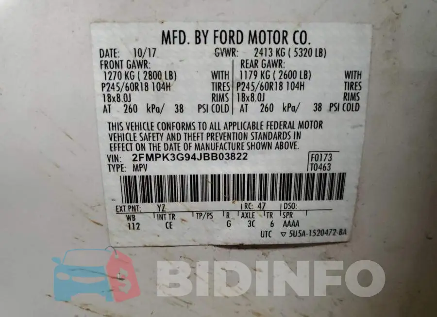 2FMPK3G94JBB03822 Photo# 14