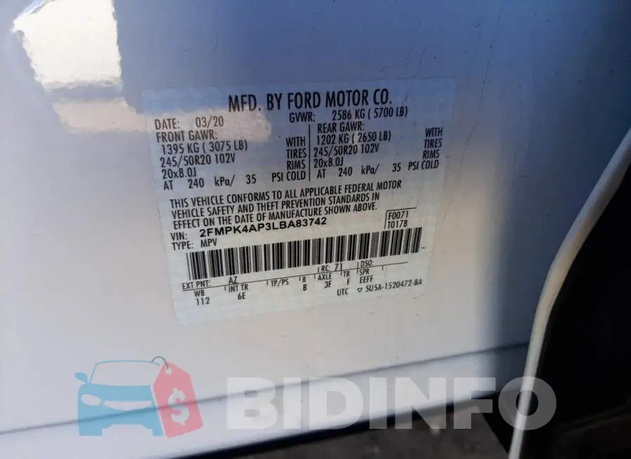 2FMPK4AP3LBA83742 Photo# 13