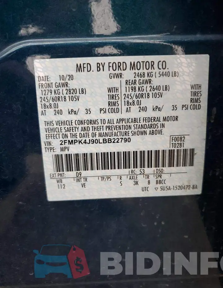 2FMPK4J90LBB22790 Photo# 10