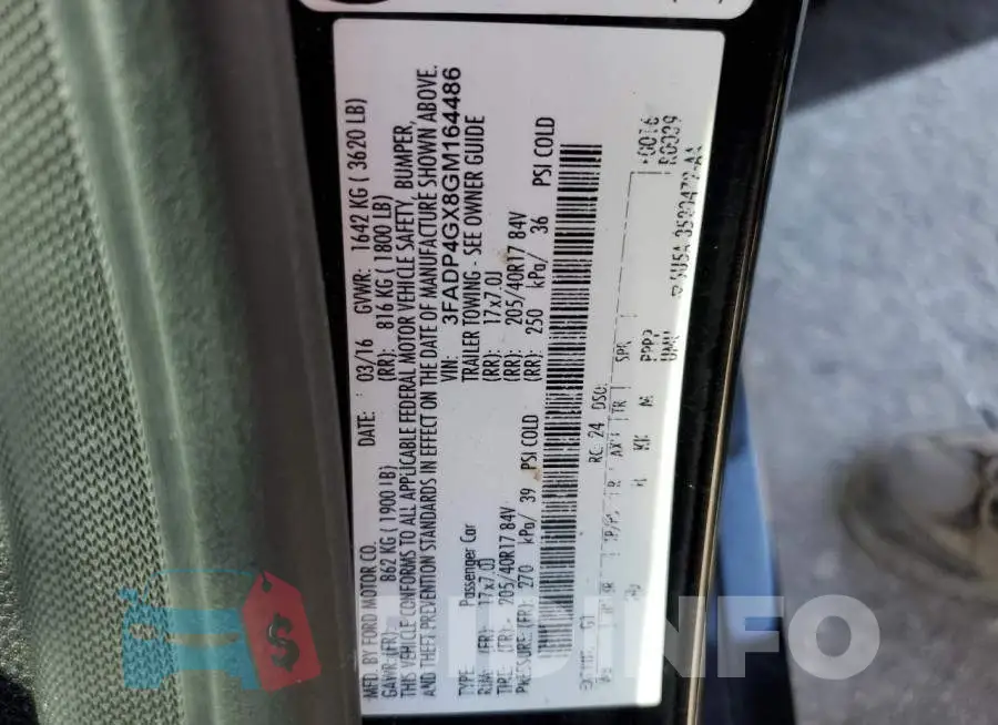 3FADP4GX8GM164486 Photo# 12