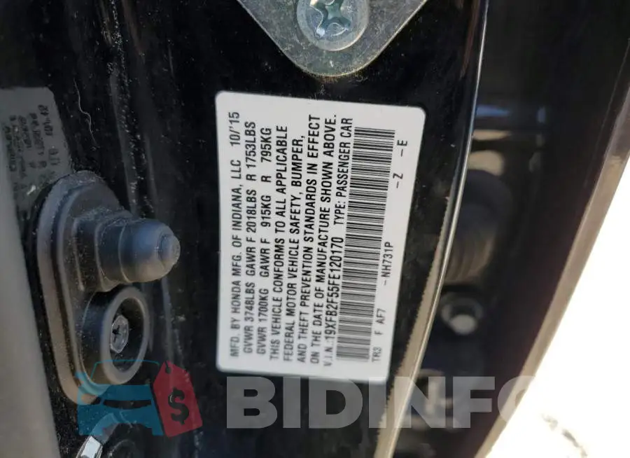 19XFB2F55FE120170 Photo# 10