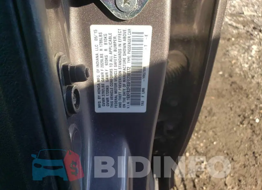 19XFB2F85FE258172 Photo# 12