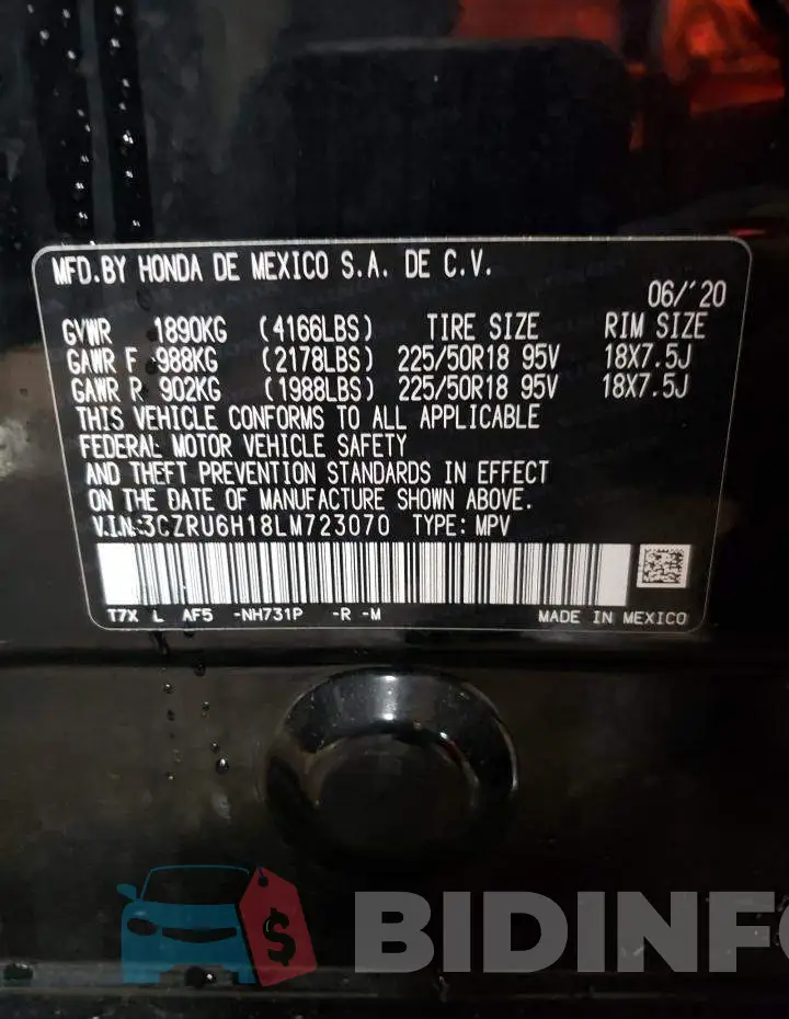 3CZRU6H18LM723070 Photo# 12
