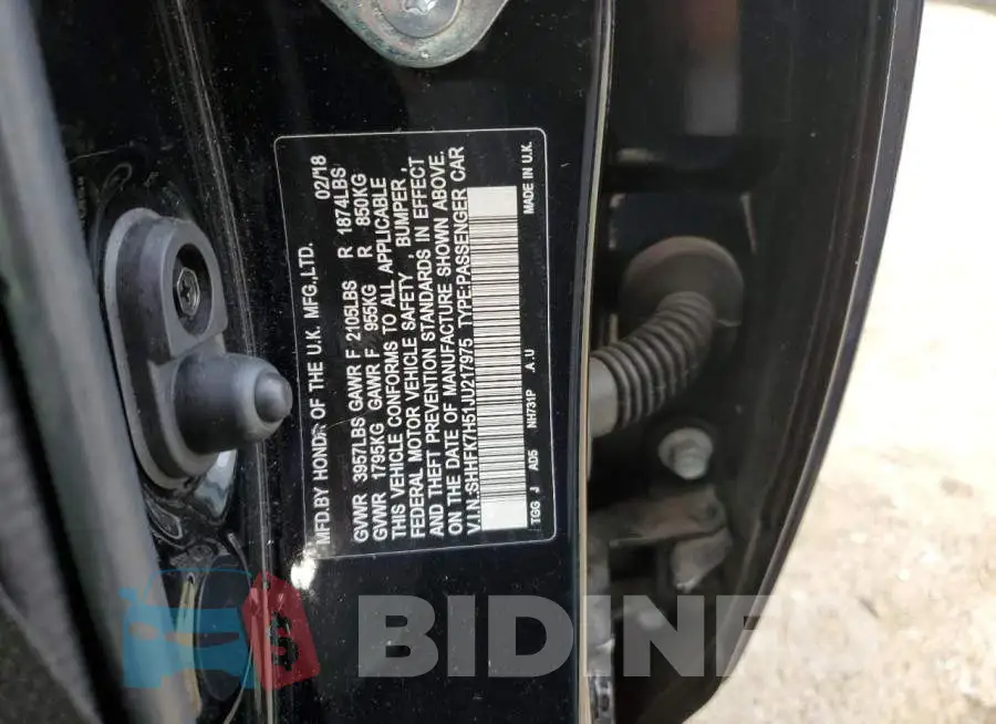 SHHFK7H51JU217975 Photo# 10