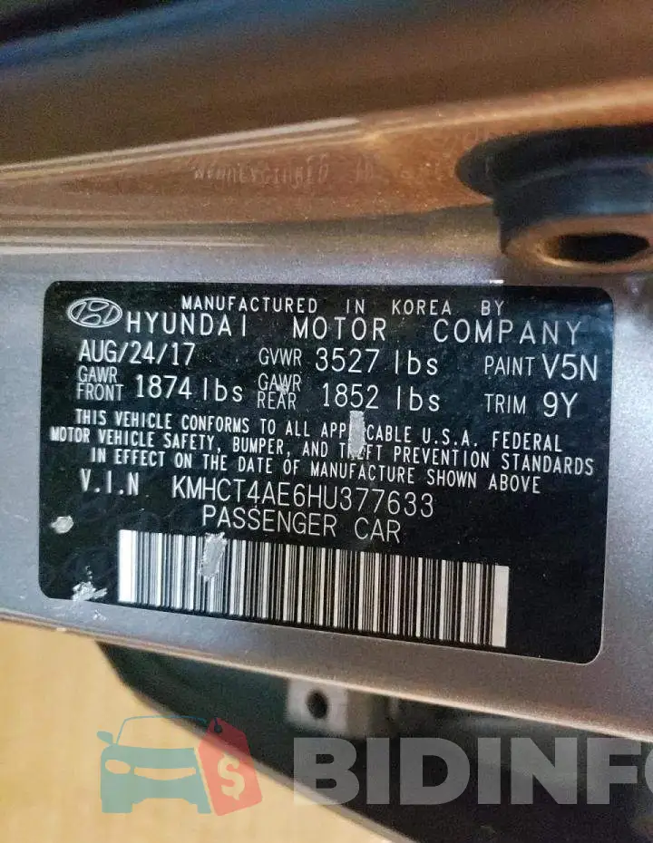 KMHCT4AE6HU377633 Photo# 10