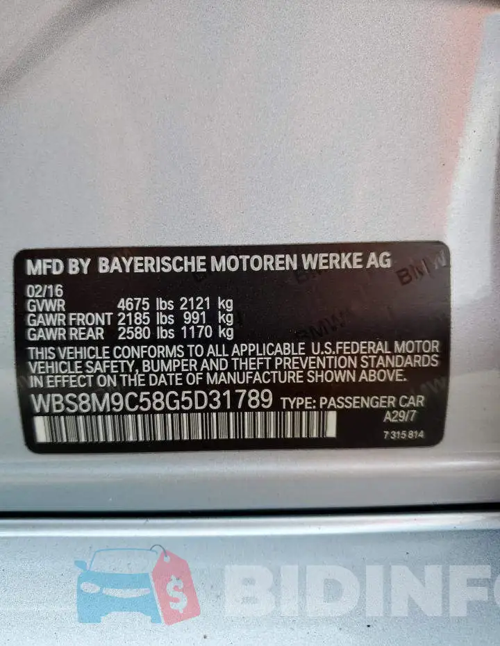 WBS8M9C58G5D31789 Photo# 12