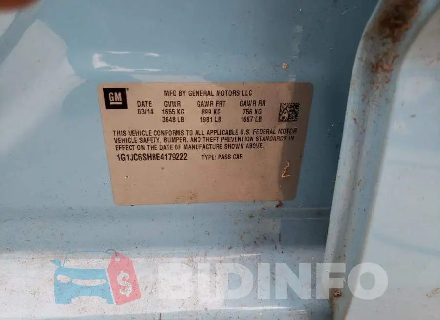 1G1JC6SH8E4179222 Photo# 13