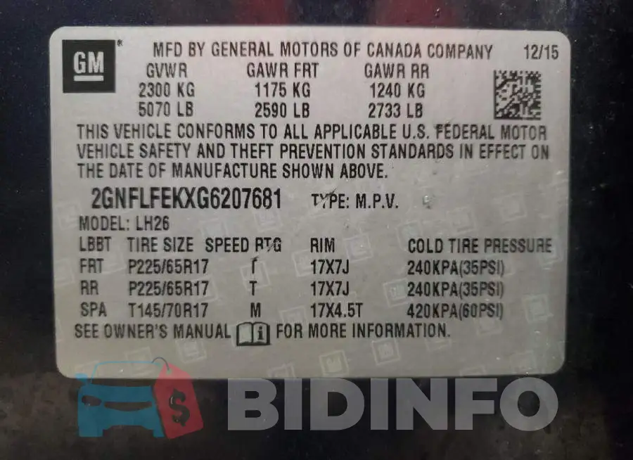 2GNFLFEKXG6207681 Photo# 14